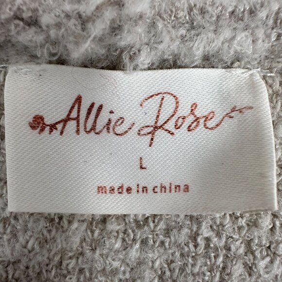 Allie Rose Womens Long Cardigan Sweater Hooded Beige L Pockets Casual JSW9192 - Picture 4 of 6